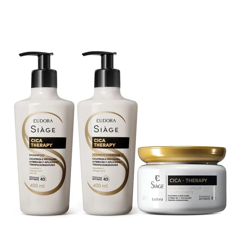 COMBO SIàGE CICA-THERAPY: SHAMPOO 400ML + CONDICIONADOR 400ML + MáSCARA CAPILAR 250G