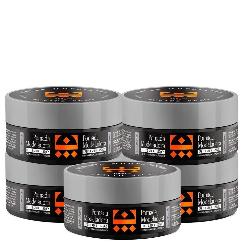 KIT 5 POMADA PARA CABELO EFEITO SECO EMBAIXADOR 150G