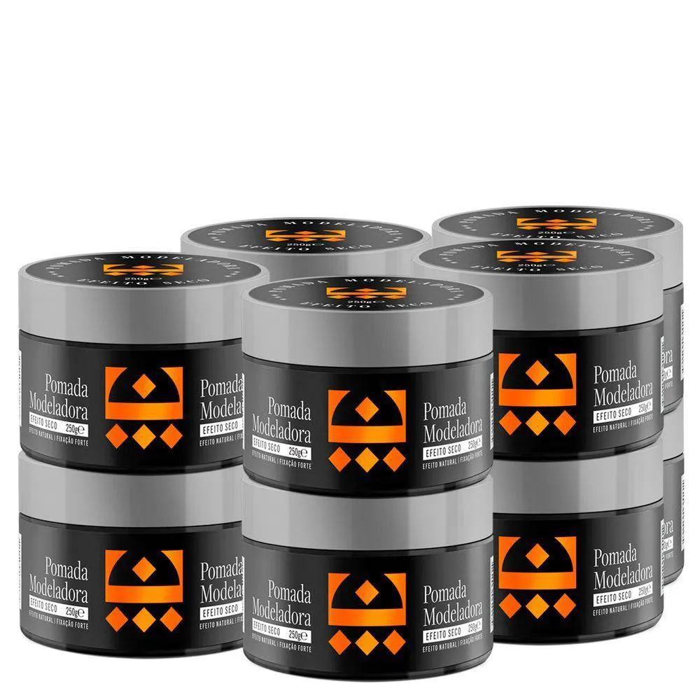 KIT 10 POMADA PARA CABELO EFEITO SECO EMBAIXADOR 250G