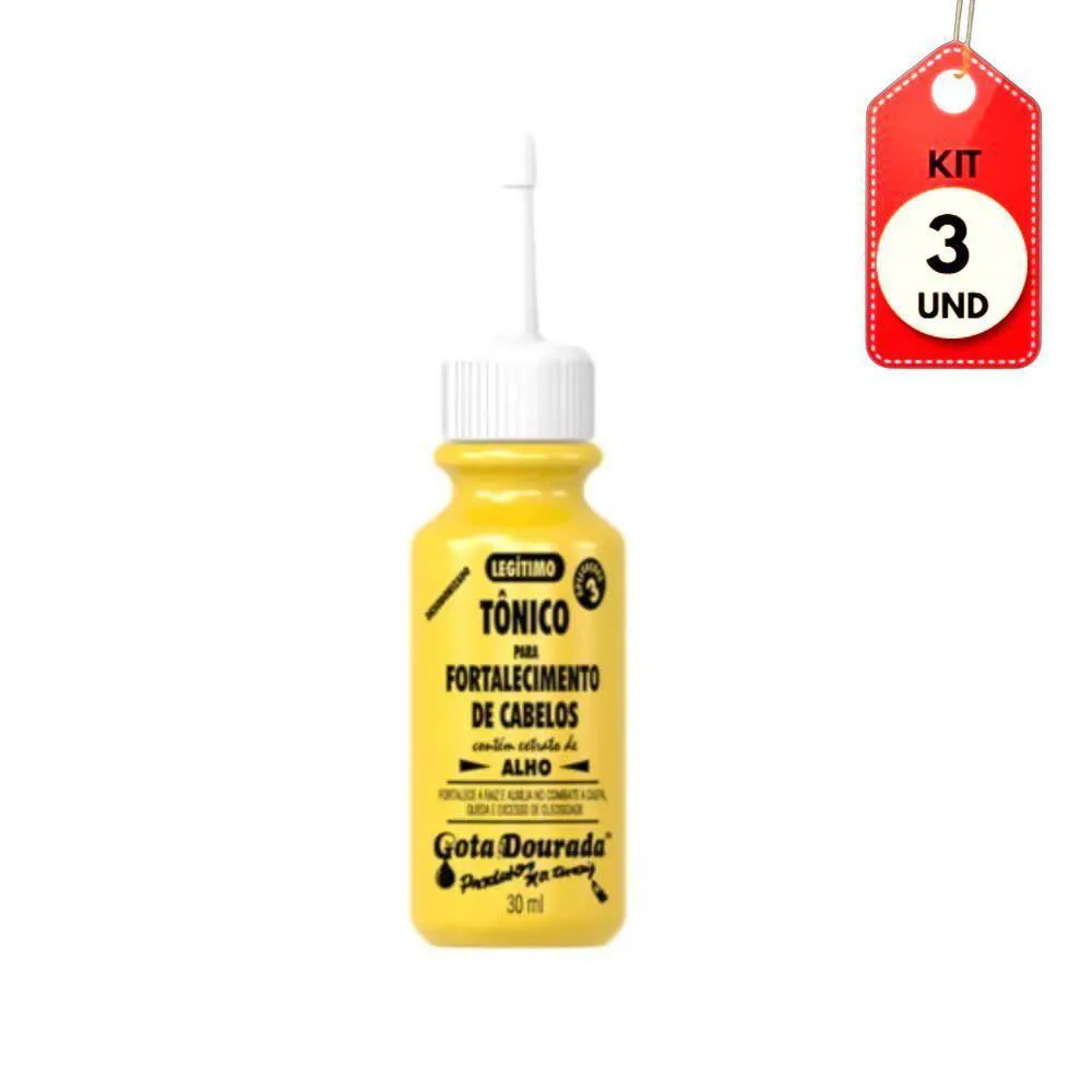 KIT C-03 GOTA DOURADA FORTALECIMENTO TôNICO CAPILAR TRADICIONAL 30ML