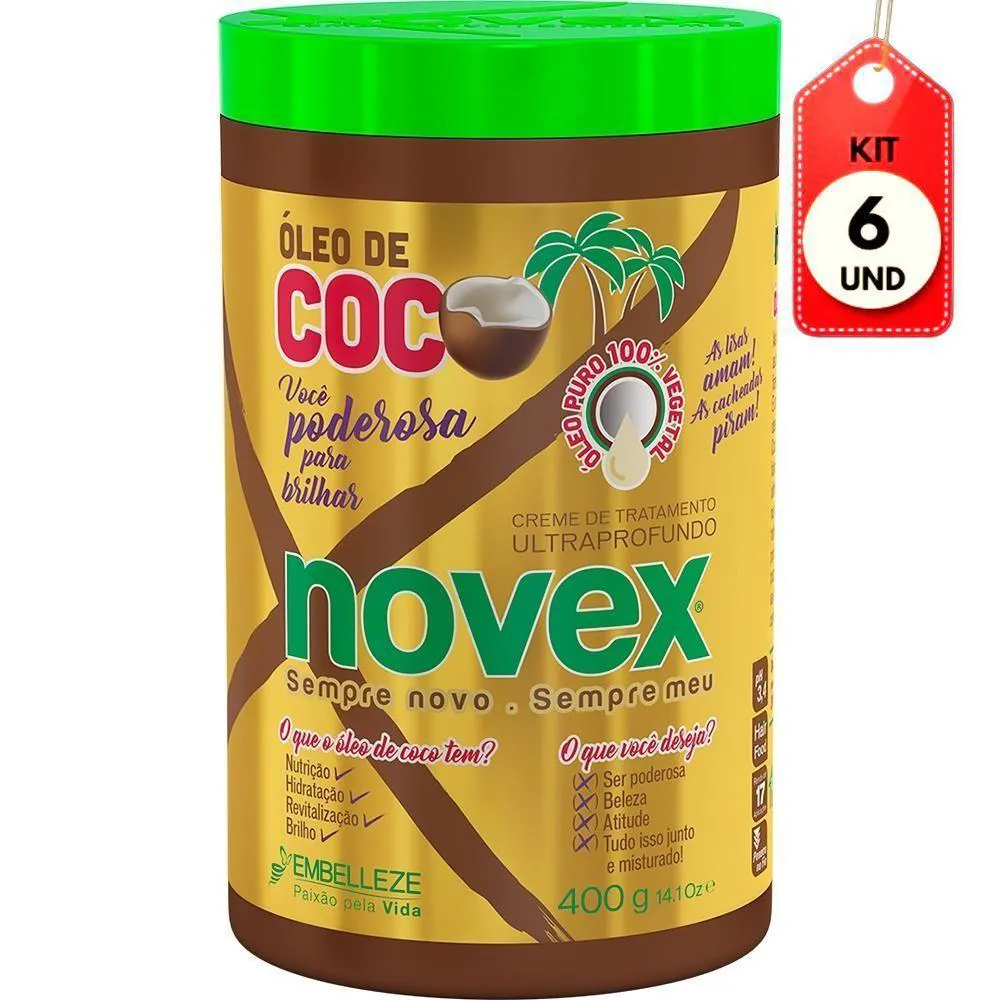 KIT C-06 NOVEX óLEO DE COCO CREME DE TRATAMENTO 400G