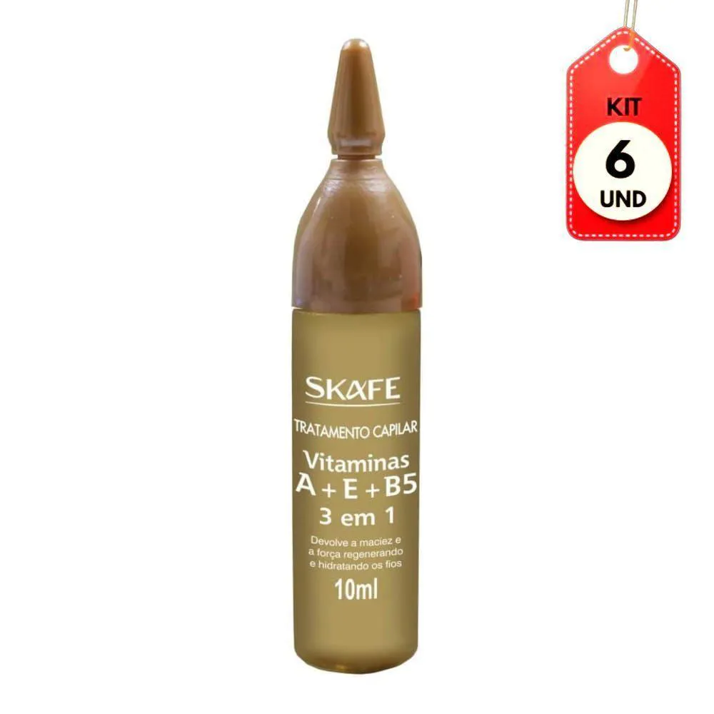 KIT C-06 SKAFE TRATAMENTO CAPILAR VITAMINA A + E+ B5 10ML
