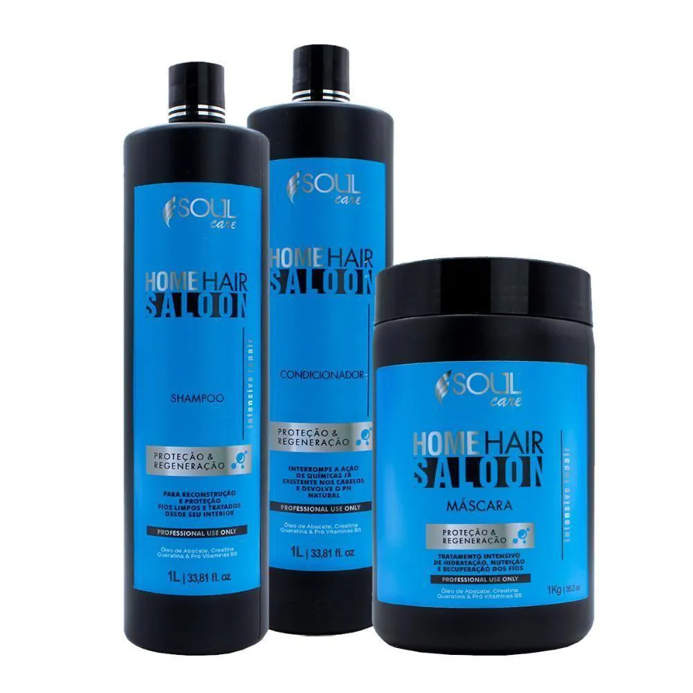 KIT PROFISSIONAL DE NUTRIçãO CAPILAR SOUL CARE CUIDADO COMPLETO 1L