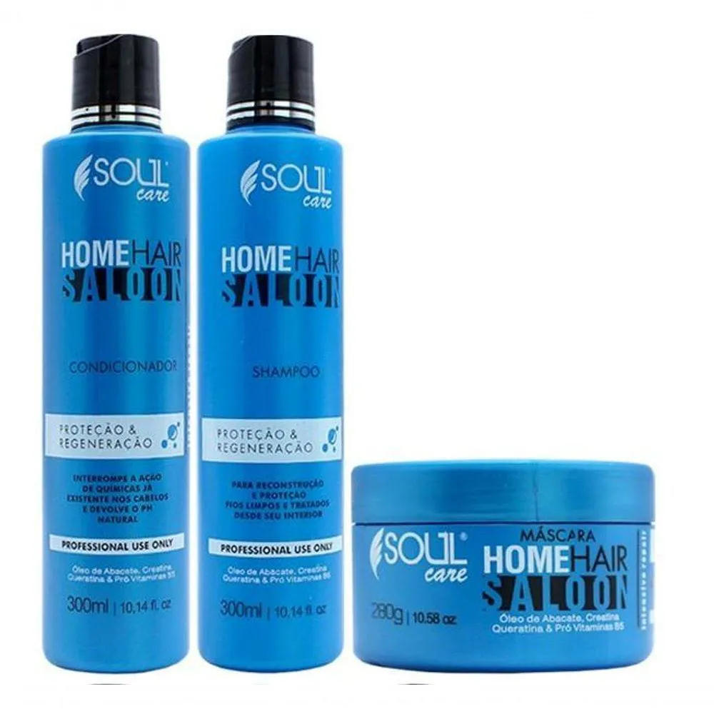 KIT PROFISSIONAL DE NUTRIçãO CAPILAR HOME HAIR SALOON SOUL CARE