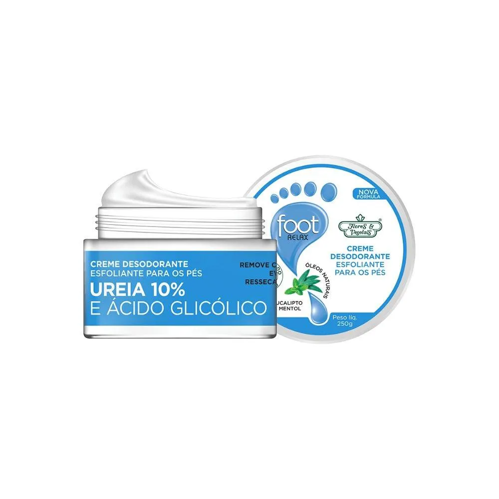 CREME PARA PéS FLORES E VEGETAIS ESFOLIANTE E DESODORANTE 250G