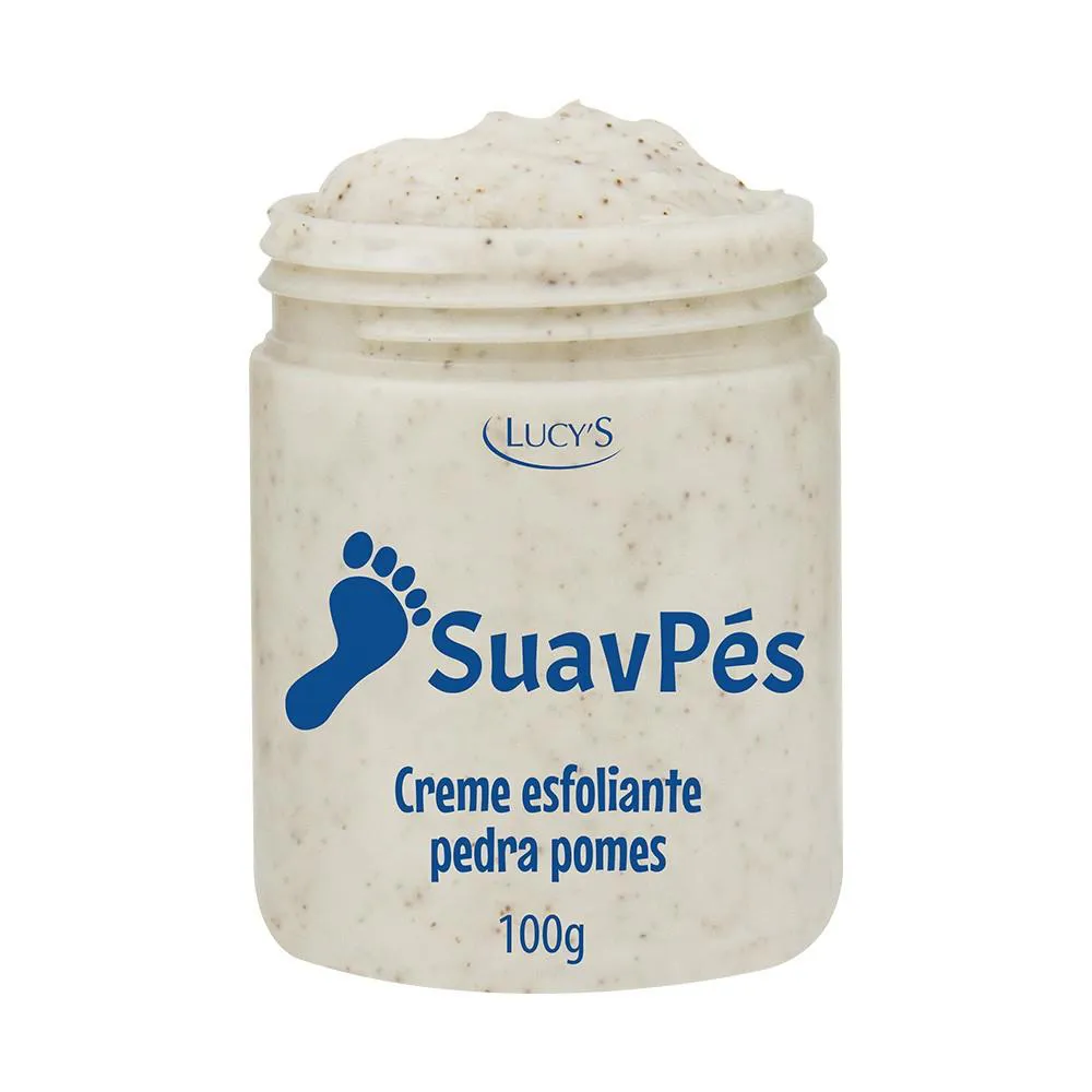 ESFOLIANTE CREME PARA PéS PEDRA POMES SUAVPéS - REMOVE AS CéLULAS MORTAS E AMACIA A PELE COM RACHADURAS - LUCY´S 100G