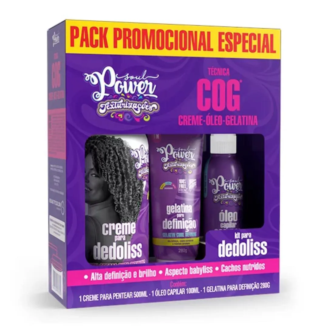 KIT SOUL POWER TEXTURIZAçõES DEDOLISS CREME GELATINA ÓLEO