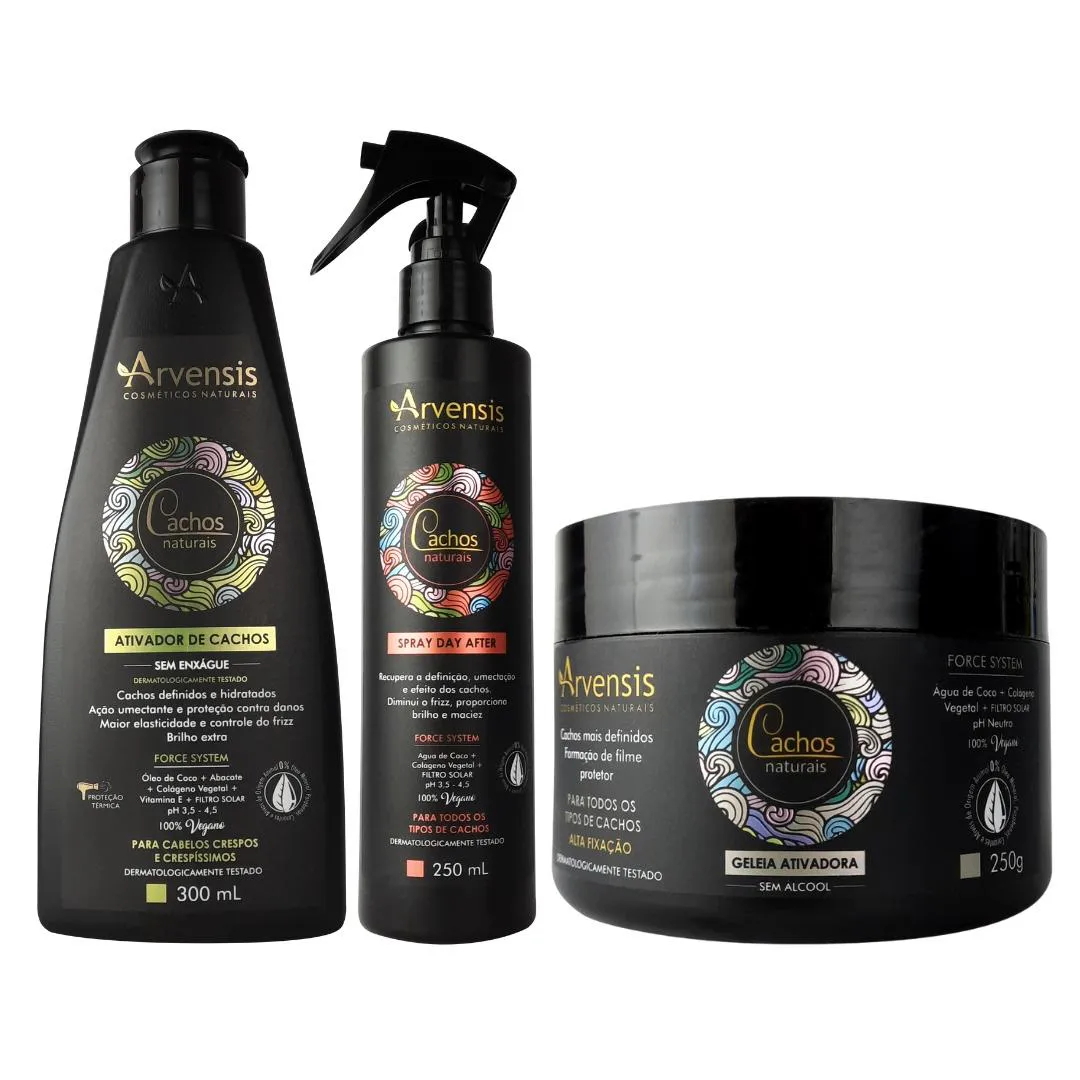 KIT ARVENSIS CACHOS ATIVADOR CRESPOS DAY AFTER GELEIA ALTA