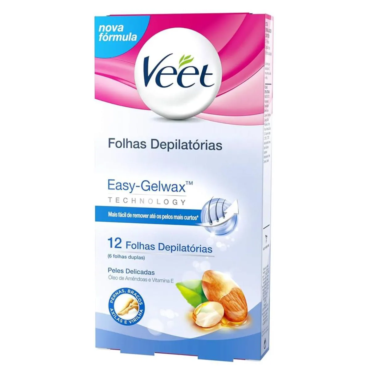 FOLHAS DEPILATóRIAS VEET 12 UNIDADES PELES DELICADAS