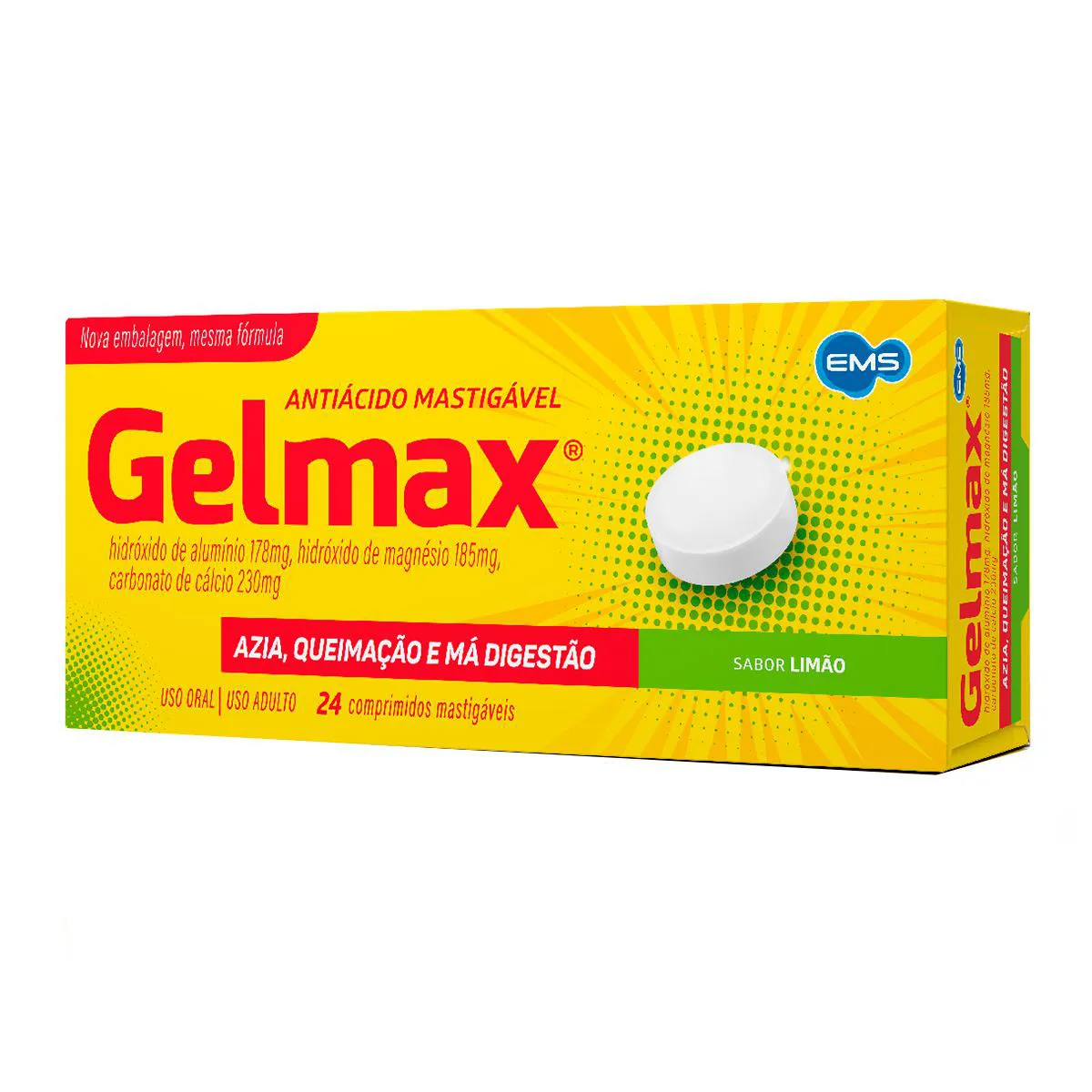 Gelmax Limão 24 comprimidos mastigáveis