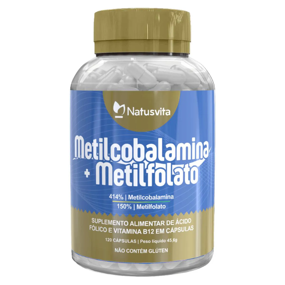 METILCOBALAMINA (VITAMINA B12) + METILFOLATO (VITAMINA B9) CONCENTRADO 1 UND 120 Cápsulas