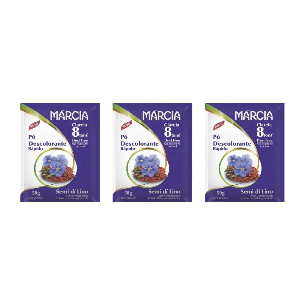 PO DESCOLORANTE MARCIA 50G SEMI DI LINO - KIT C/ 3UN