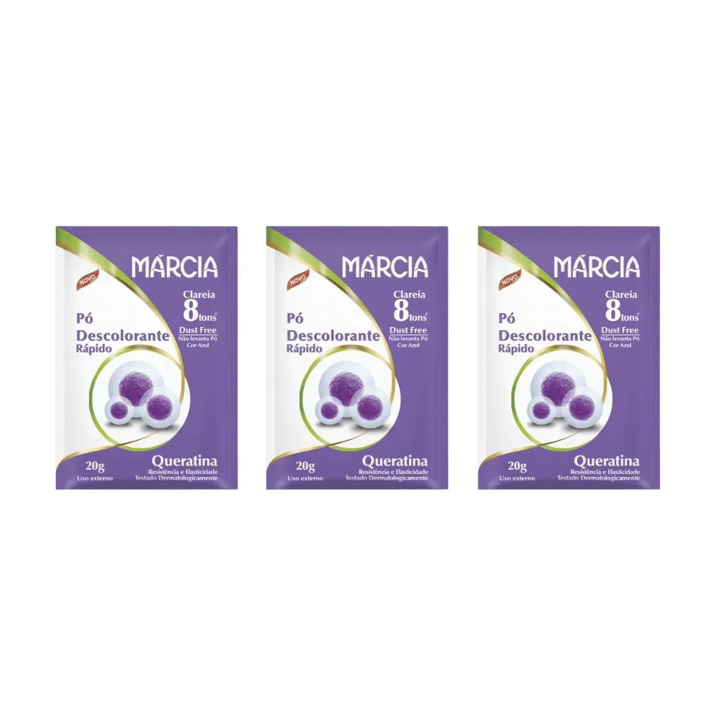 PO DESCOLORANTE MARCIA QUERATINA 20G - KIT C/ 3UN