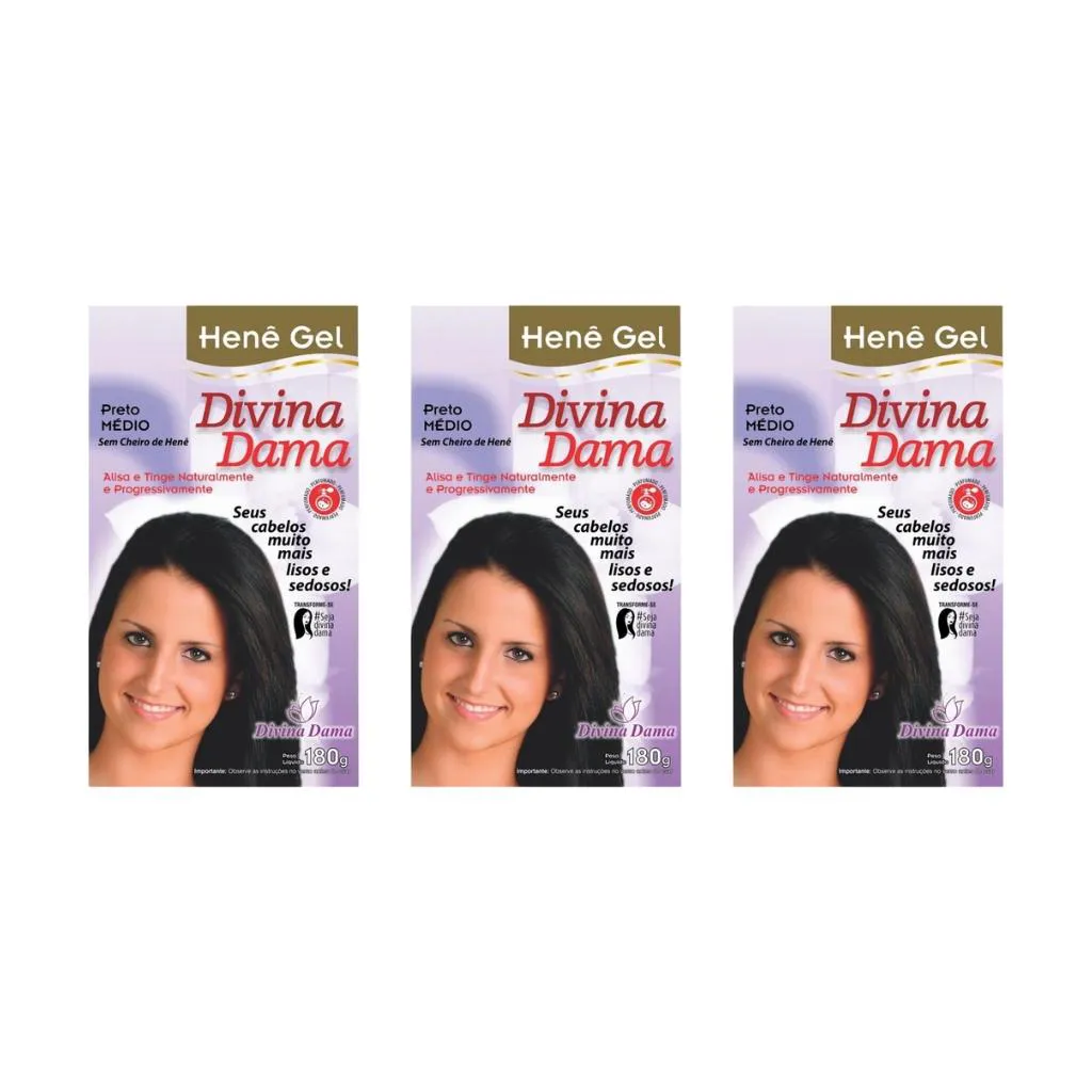 HENE DIVINA DAMA 180G GEL POUCH MEDIO - KIT C/ 3UN