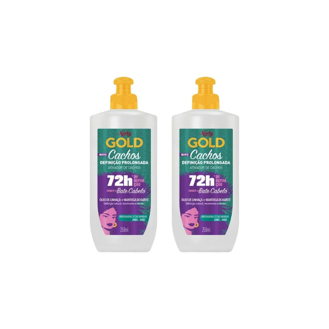 ATIVADOR DE CACHOS NIELY GOLD 250G LINHAçA+KARITE- KIT C/2UN