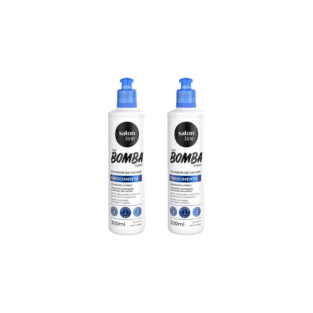 ATIVADOR DE CACHOS SALON LINE 300ML BOMBA ORIGINAL - 2UN