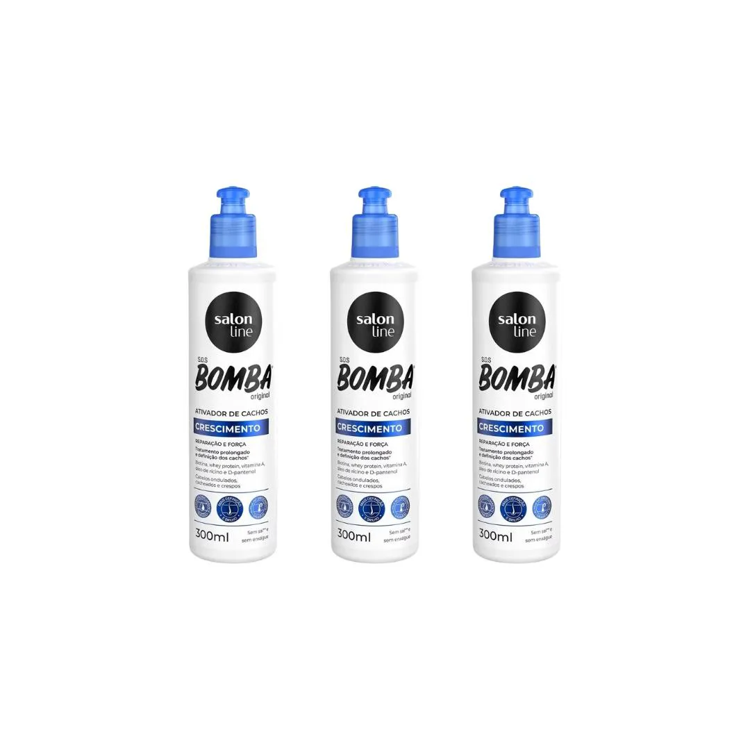 ATIVADOR DE CACHOS SALON LINE 300ML BOMBA ORIGINAL - 3UN