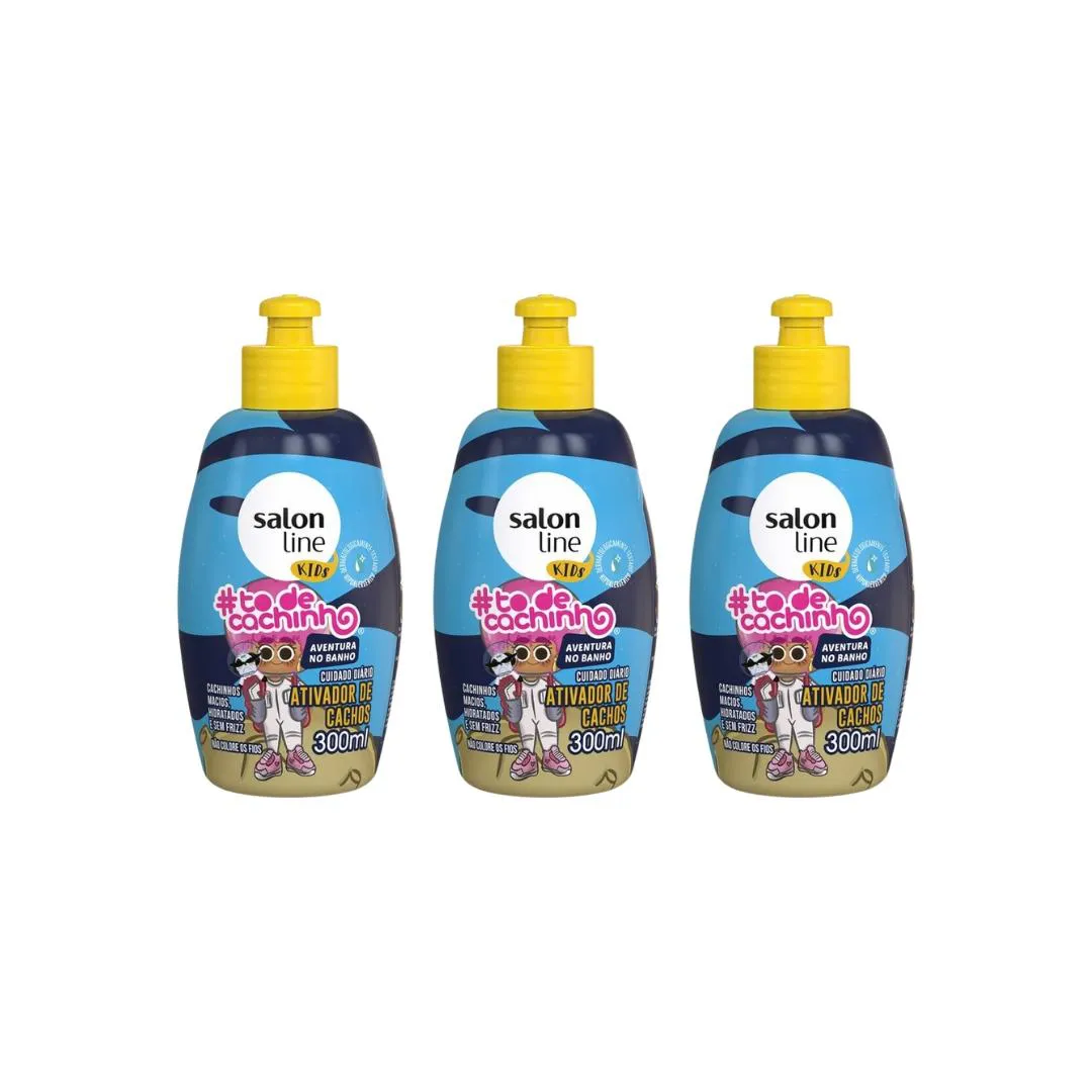 ATIVADOR DE CACHOS SALON LINE 300ML #TODECACHINHO KIDS - 3UN