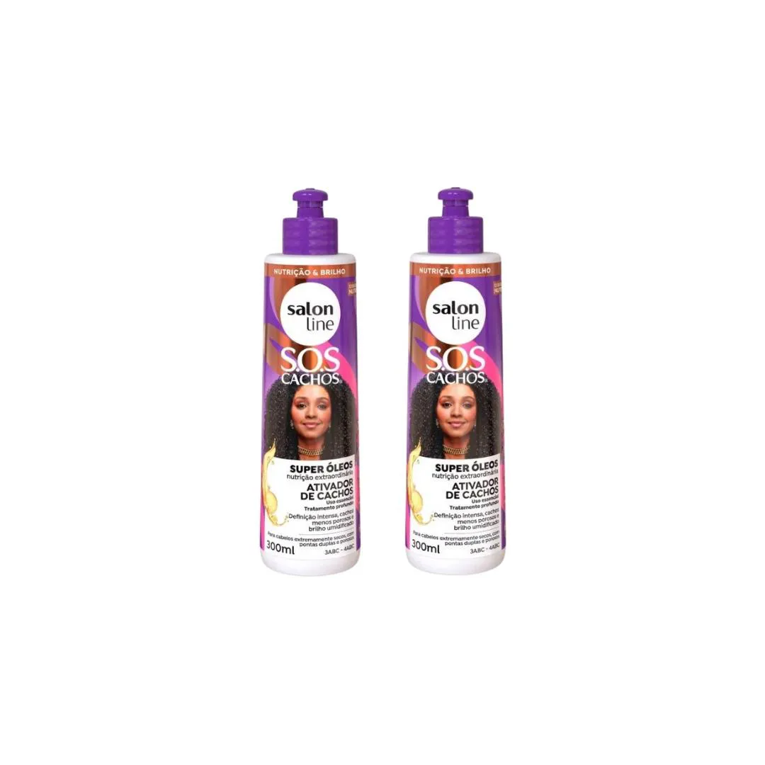 ATIVADOR DE CACHOS SALON LINE 300ML NUTRITIVO - KIT C/2UN