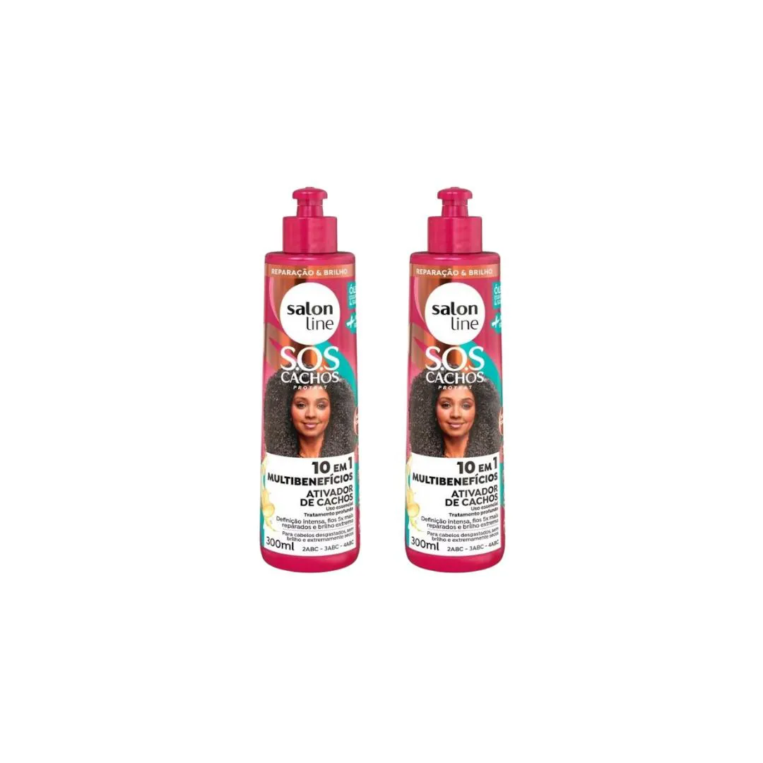 ATIVADOR DE CACHOS SALON LINE 300ML SOS +PODEROSOS-KIT C/2UN