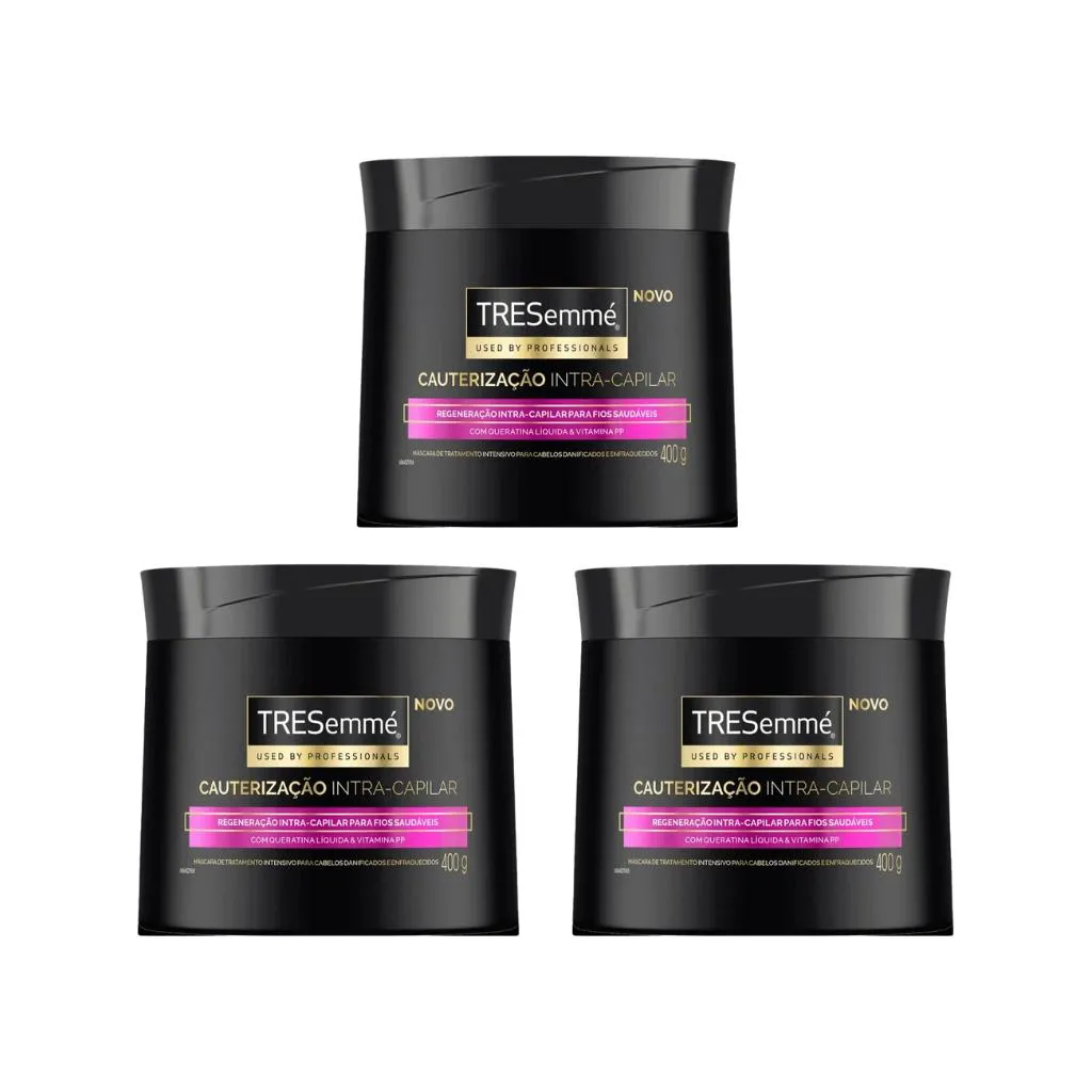 CREME DE TRATAMENTO TRESEMME 400G CAUTERIZAçãO - KIT C/ 3UN