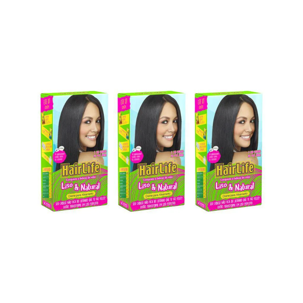 CREME ALISANTE HAIRLIFE LISO 180G - KIT C/ 3UN