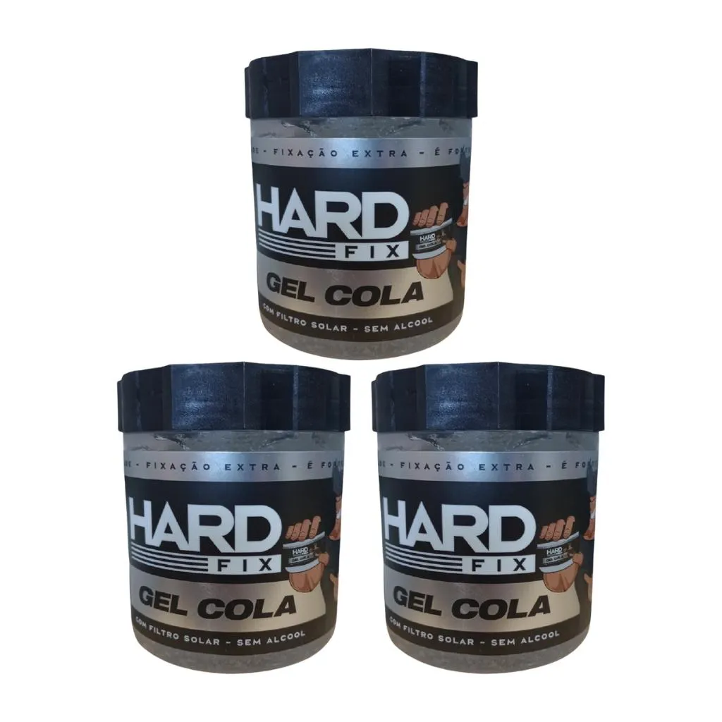 GEL COLA FIXADOR HARD FIX INCOLOR 500G - KIT C/ 3UN