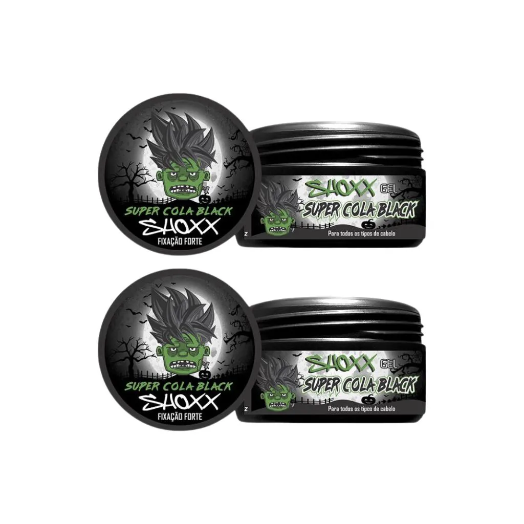 GEL COLA FIXADOR SHOXX BLACK 240G - KIT C/ 2UN
