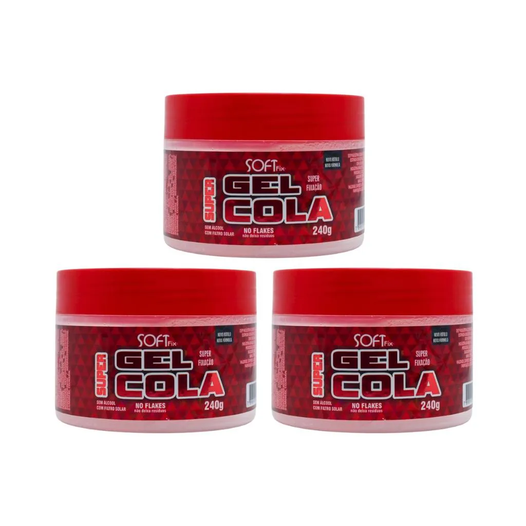 GEL COLA FIXADOR SOFTFIX SUPER 240G - KIT C/ 3UN