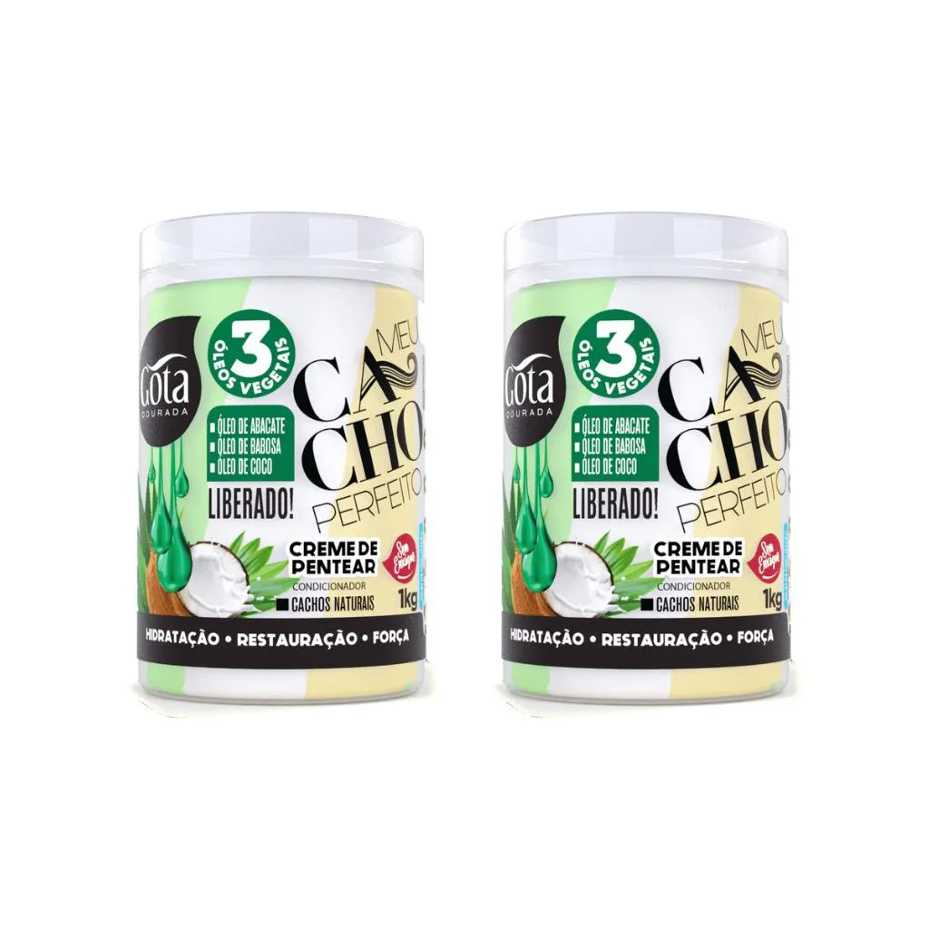 CREME PARA PENTEAR GOTA DOURADA 1KG CACHO BAB/ABAC-KIT C/2UN