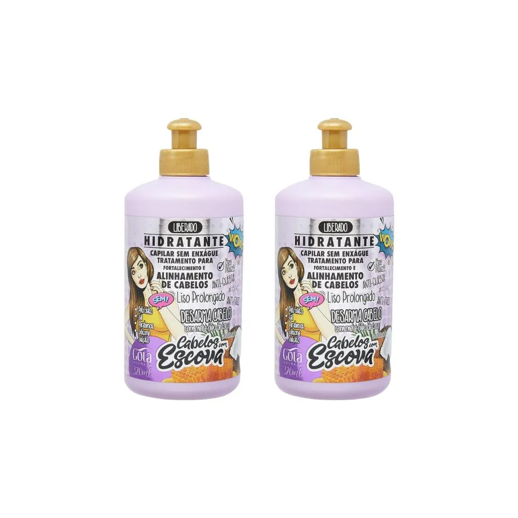 CREME PARA PENTEAR GOTA DOURADA FORT ESCOVA 320ML-KIT C/2UN