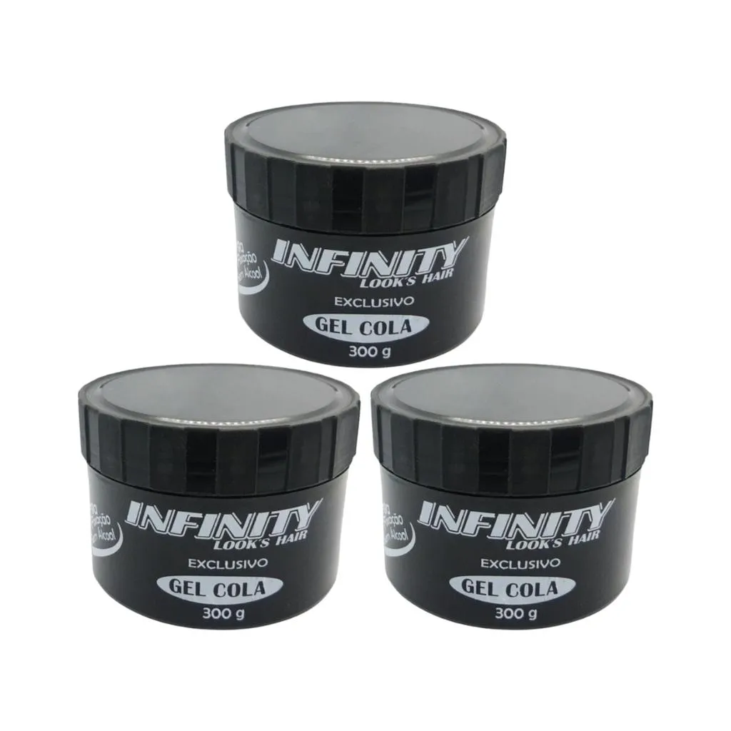 GEL COLA INFINITY EXCLUSIVO 300G - KIT C/ 3UN