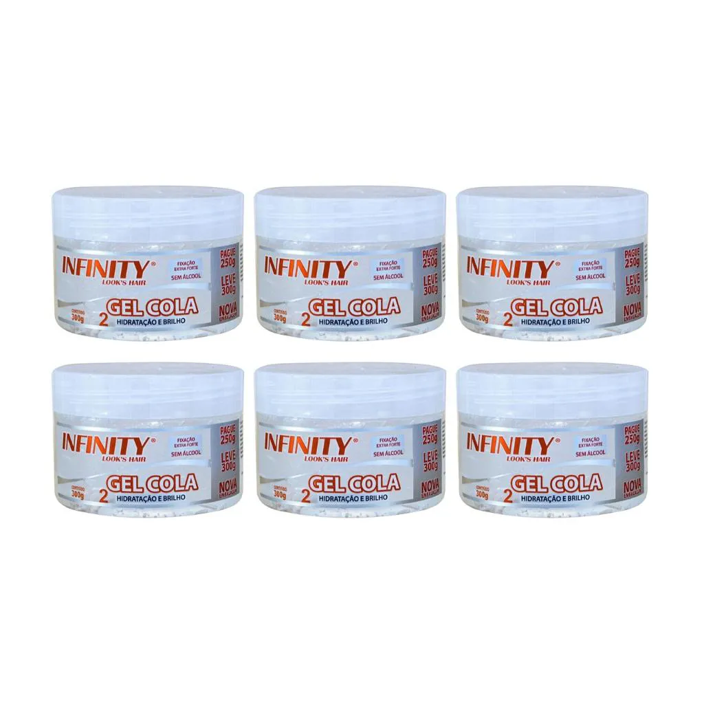 GEL COLA INFINITY LOOKS INCOLOR 300G - KIT C/ 6UN