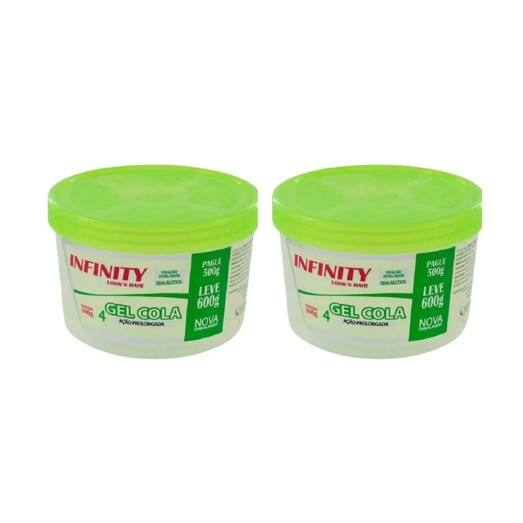 GEL COLA INFINITY LOOKS VERDE 600G - KIT C/ 2UN