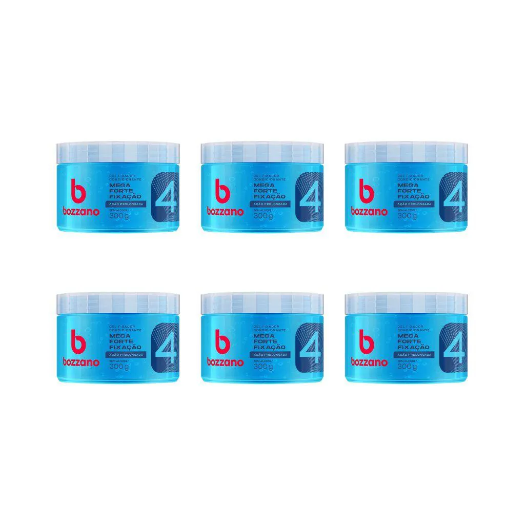 GEL FIXADOR BOZZANO 300G AZUL - KIT C/ 6UN