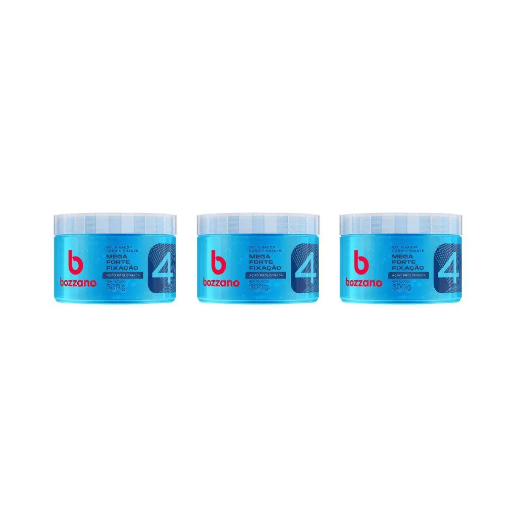GEL FIXADOR BOZZANO 300G AZUL - KIT C/ 3UN