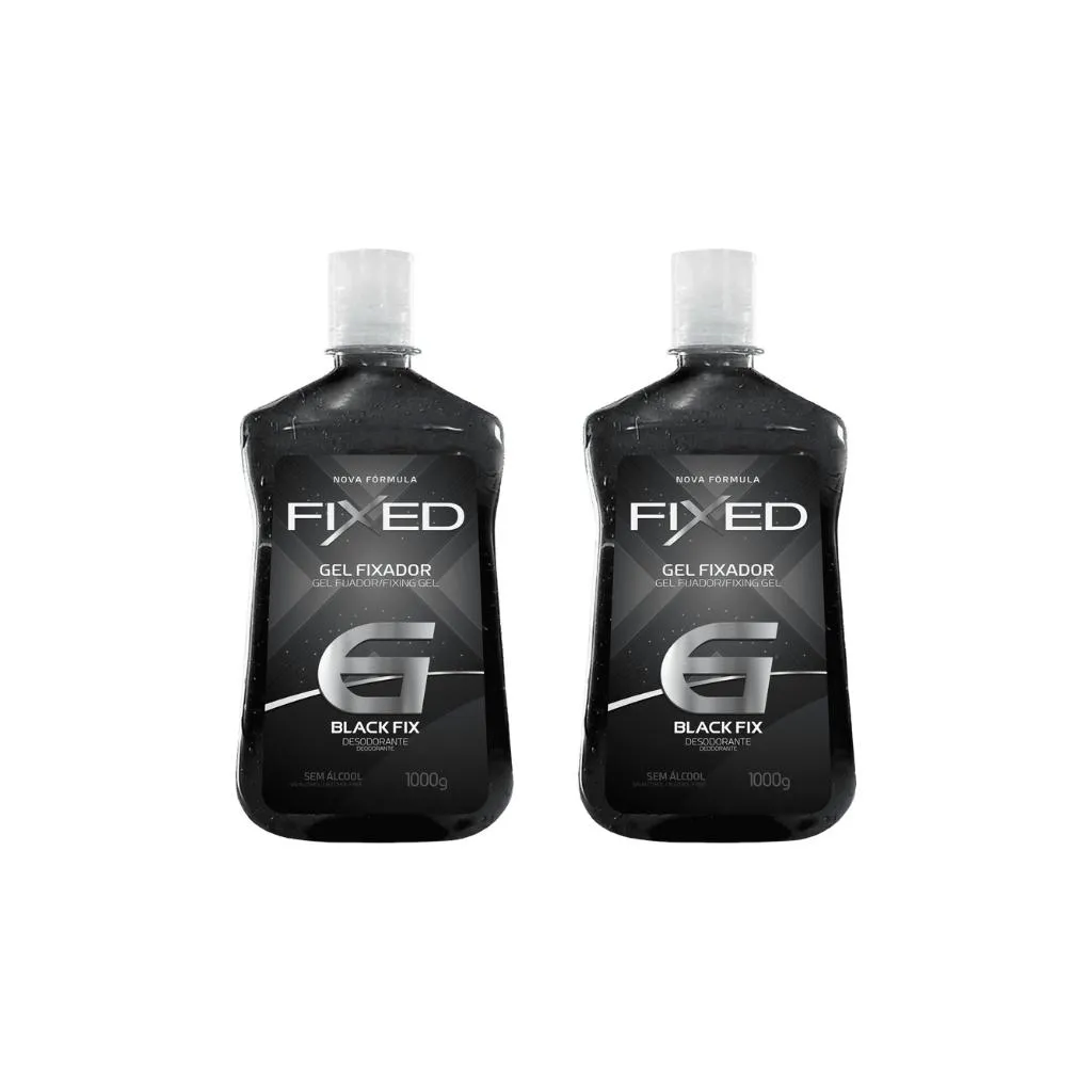 GEL FIXADOR FIXED BLACK FIXAçAO 6 PRETO 1000G-KIT C/2UN