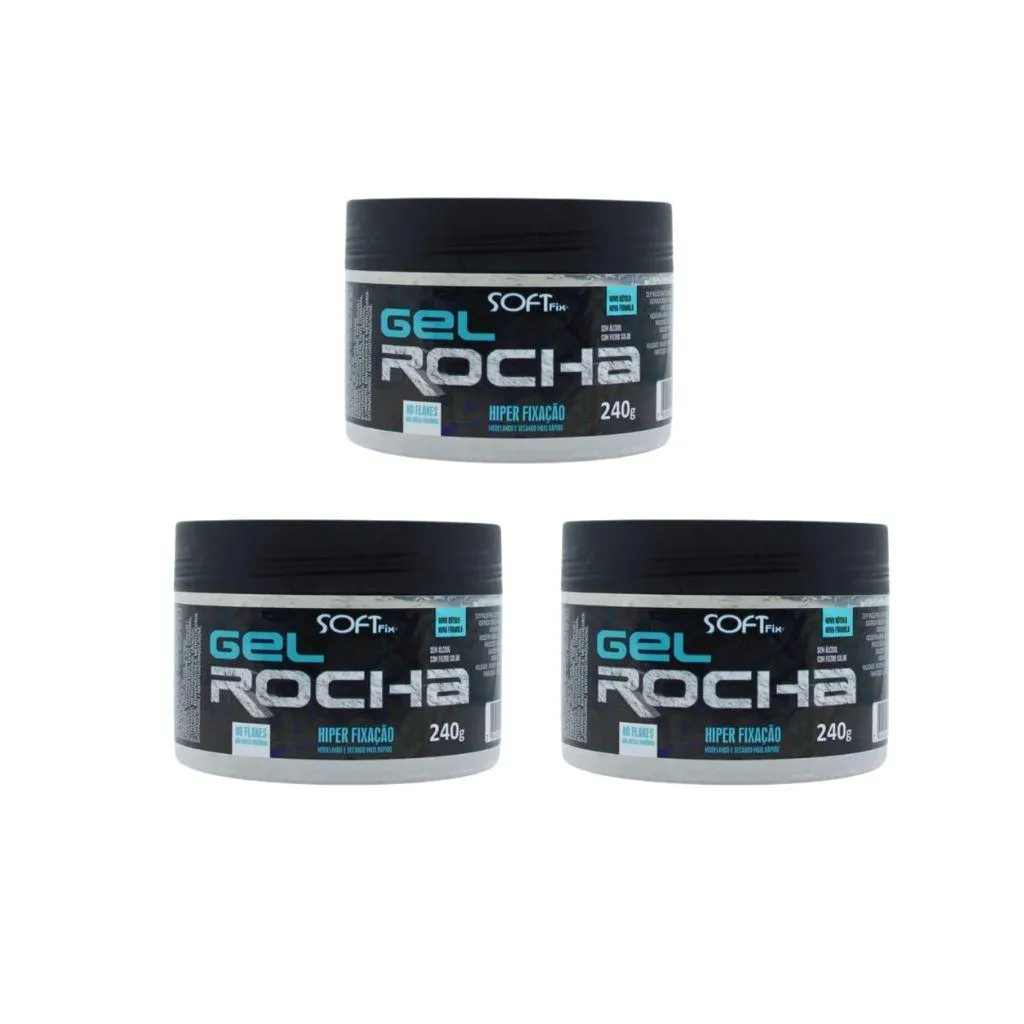 GEL FIXADOR SOFTFIX ROCHA 240G - KIT C/ 3UN