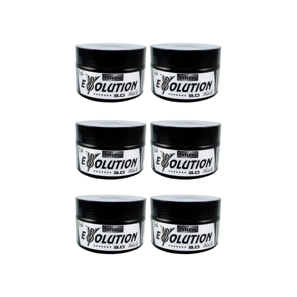 GEL FIXADOR YELSEW EVOLUTION BLACK 240G - KIT C/ 6UN