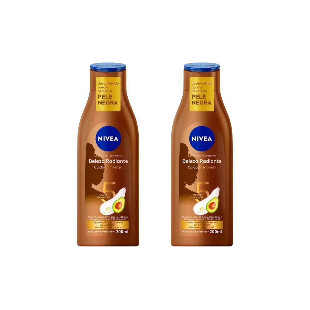 HIDRATANTE CORP NIVEA 200ML PELE NEGRA CUIDADO INTENSO-2UN