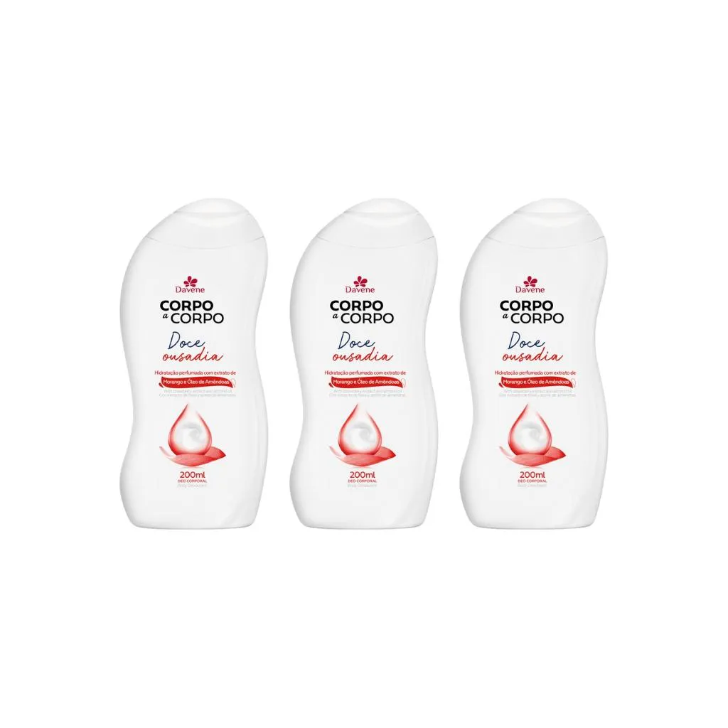 HIDRATANTE CORP DAVENE CORPO A CORPO 200ML OUSADIA-KIT C/3UN