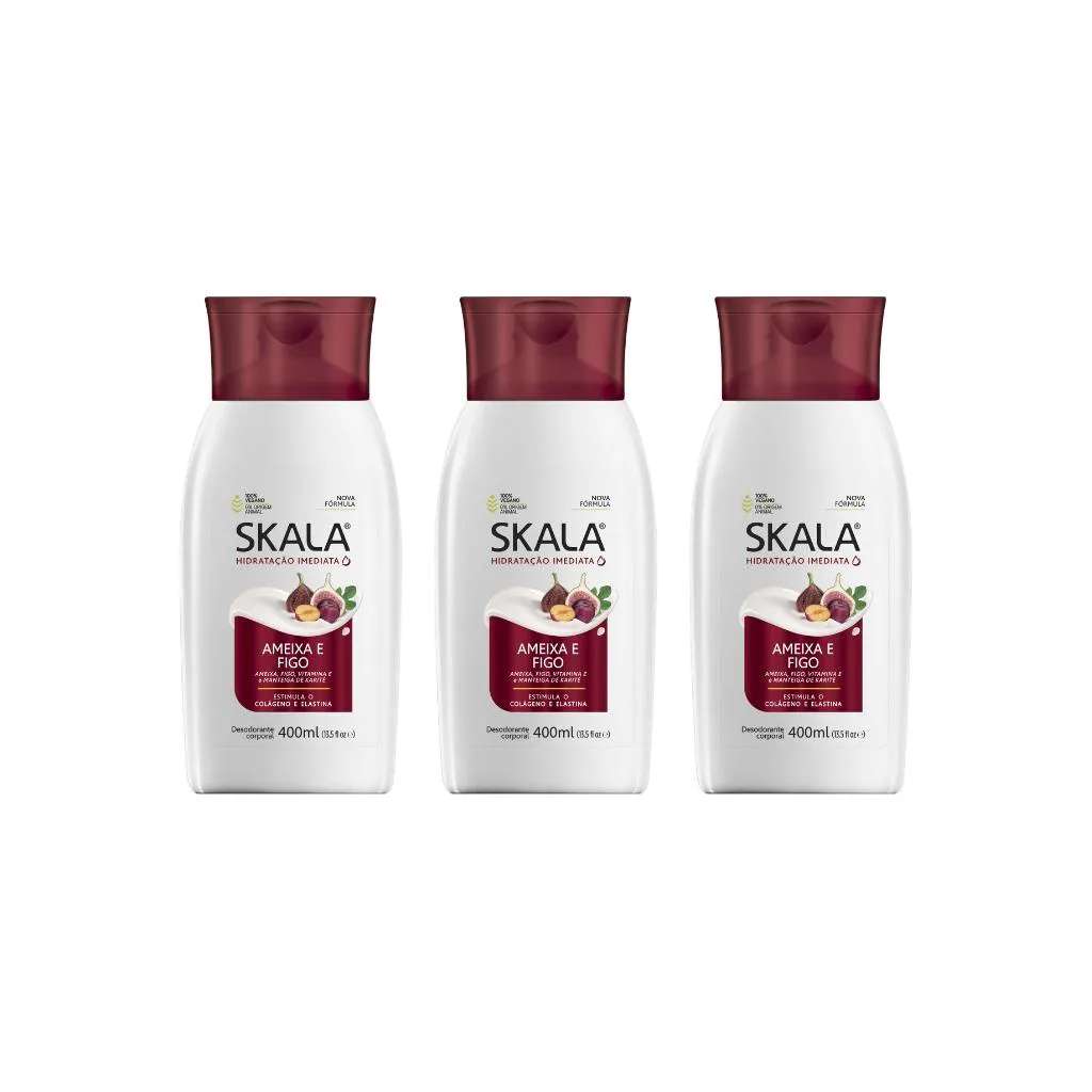 HIDRATANTE CORPORAL SKALA 400ML AMEIXA E FIGO-KIT C/3UN
