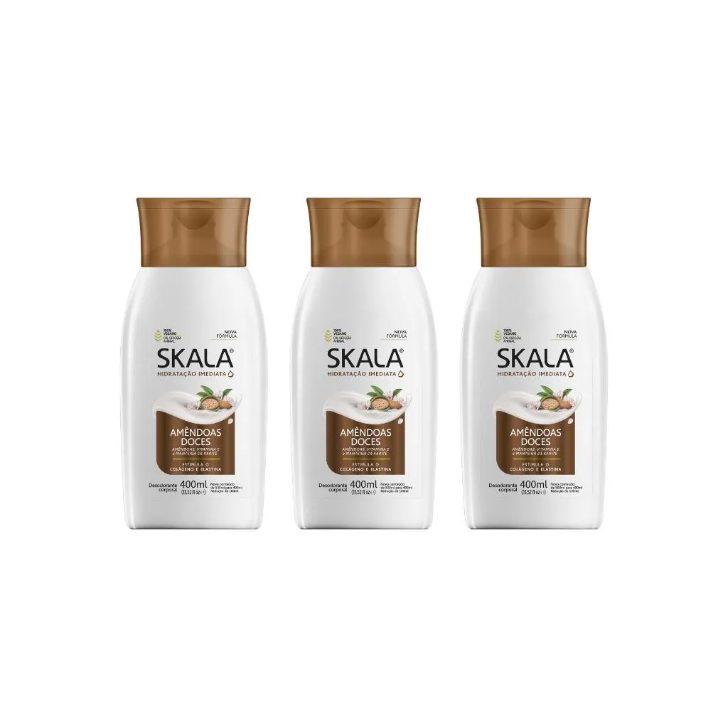 HIDRATANTE CORPORAL SKALA 400ML AMENDOAS DOCES-KIT C/3UN