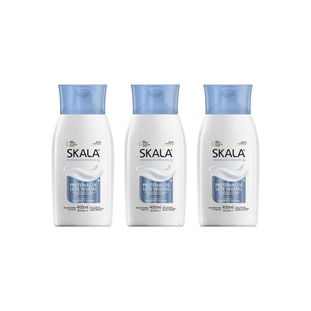 HIDRATANTE CORPORAL SKALA 400ML PROTE DE LEITE VEG-KIT C/3UN