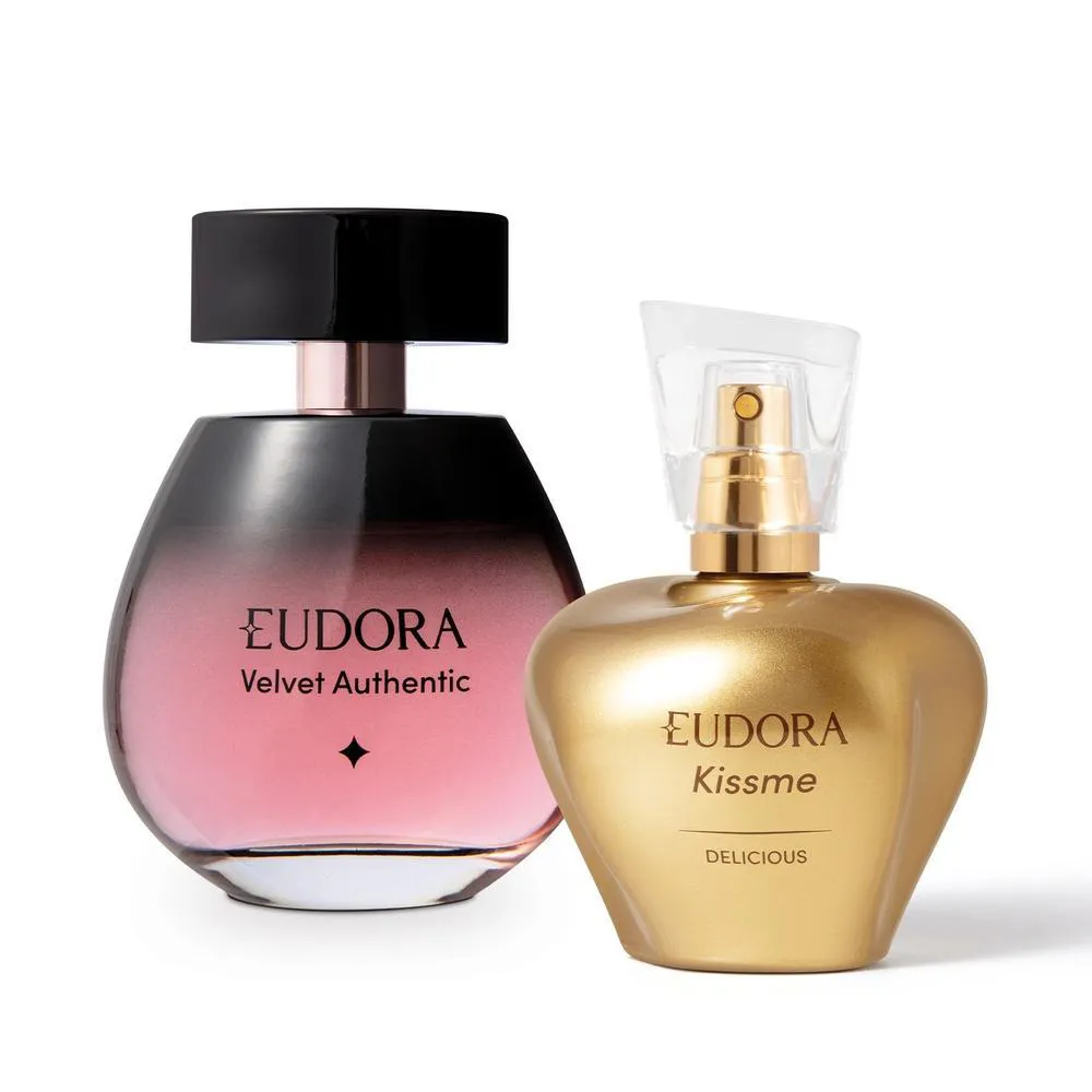 Combo Eudora Desodorante Colônia: Kiss Me Delicious 50Ml + Velvet Authentic 100Ml
