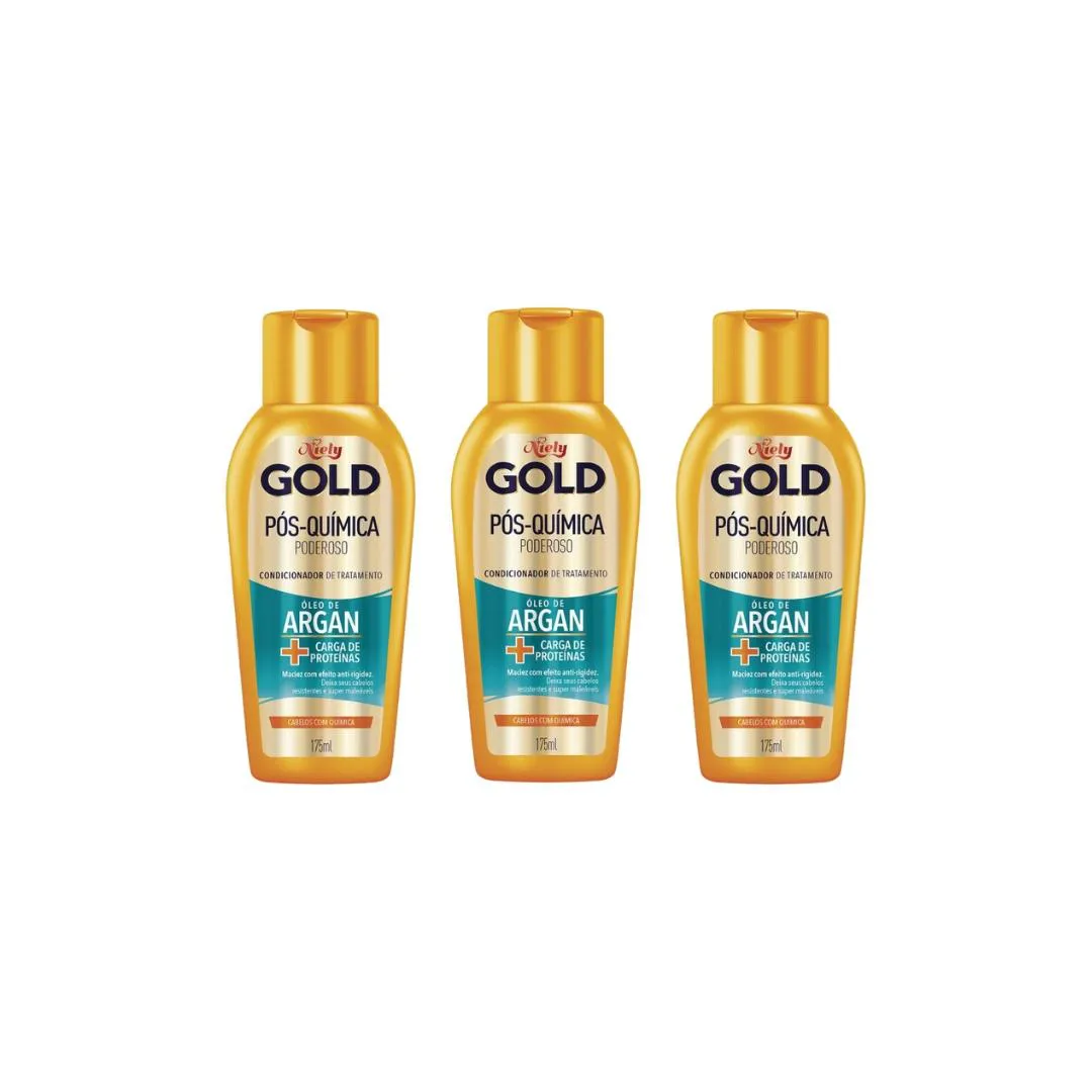 CONDICIONADOR NIELY GOLD 175ML OLEO ARGAN PóS QUIMICA - 3UN