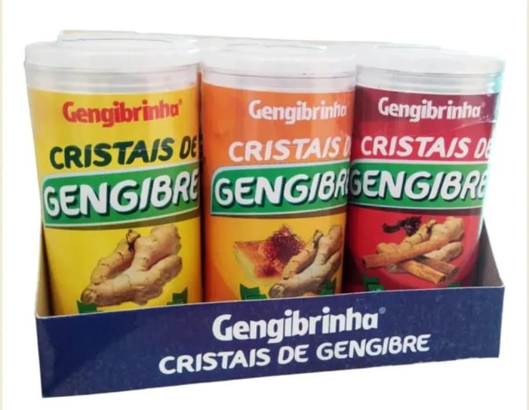 CRISTAIS DE GENGIBRE GENGIBRINHA MISTO DISPLAY C/ 6 UNID 15G