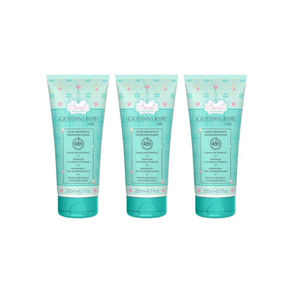 HIDRATANTE CORPORAL GIOVANNA BABY 200ML CANDY VERDE - KIT C/ 3UN