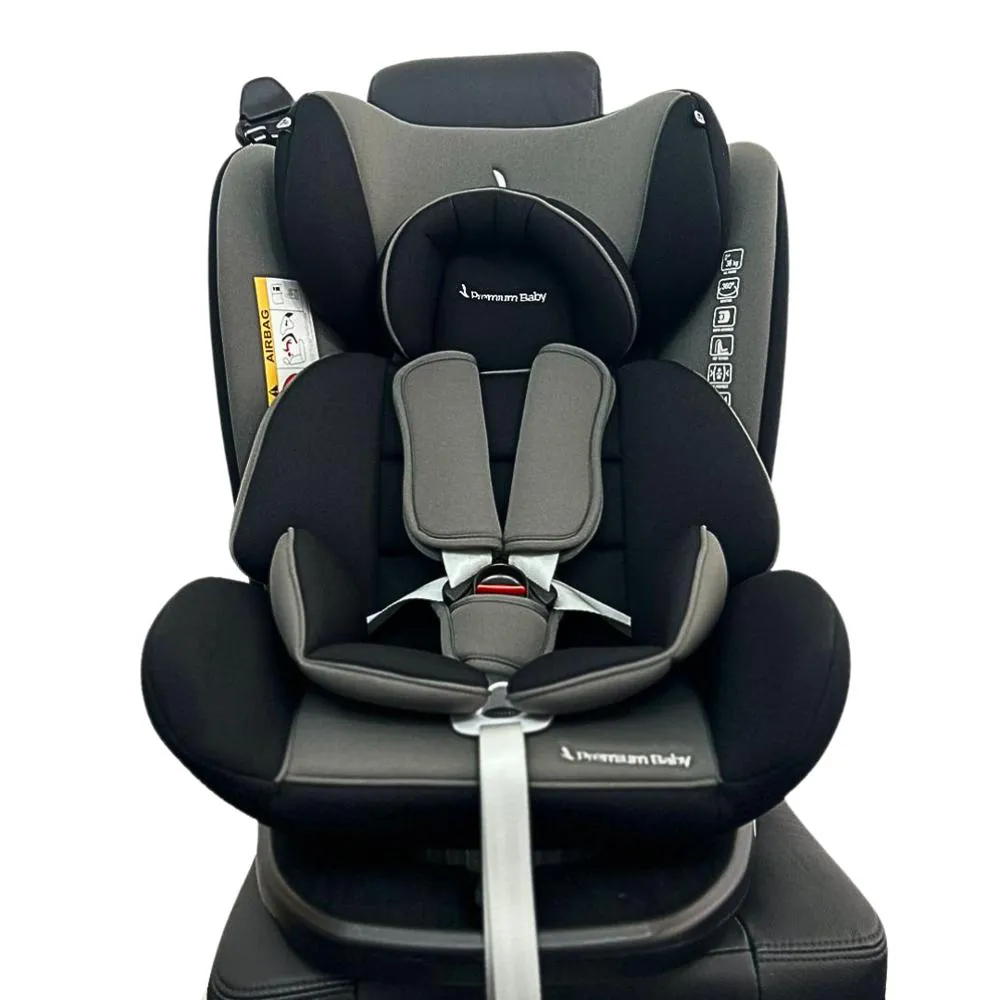 CADEIRINHA PARA CARRO MURPHY LUX 360º PRETA E CINZA PREMIUM BABY