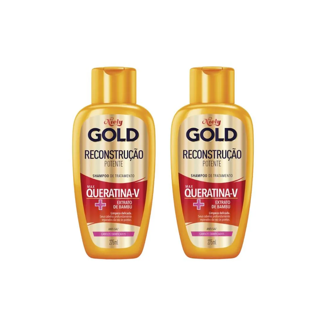 SHAMPOO NIELY GOLD 275ML QUERATINA REPARAçAO INTENSIVA - 2UN